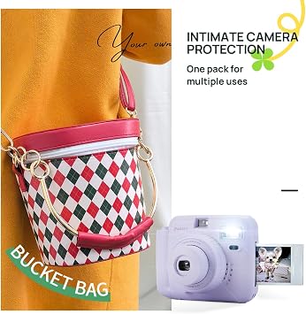 POPOTO Instant Camera with Bucket Bag, Mini 12 Instant Camera Decoration Stickers, Frames, Photo Album and More Accessory kit - Purple