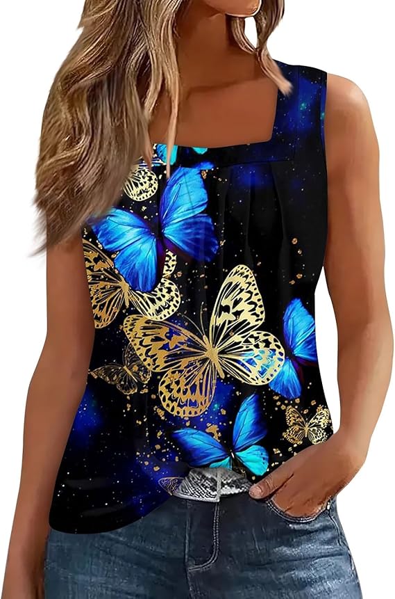 Spring Summer Plus Size Dressy Tank Tops for Women 2025 Womens Workout Floral Boho Beach Sleeveless Shirts Blouses
