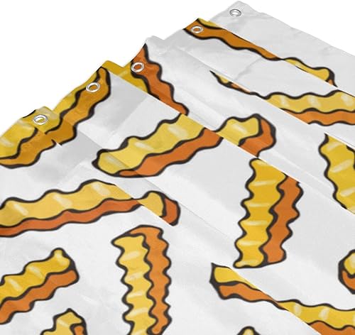 Miniatura 8 de PAILON French Fries Plastic Shower Curtain Liner 60x72in Extra Long Shower Curtains for Bathroom Clearance Set with Hooks Cortinas De BañO,