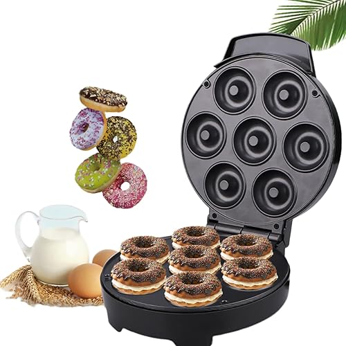 Mini donuts eléctrico antiadherente donuts fácil de limpiar Hace 7 donas Hace donas veganas para el desayuno y el helado para niños 1000W