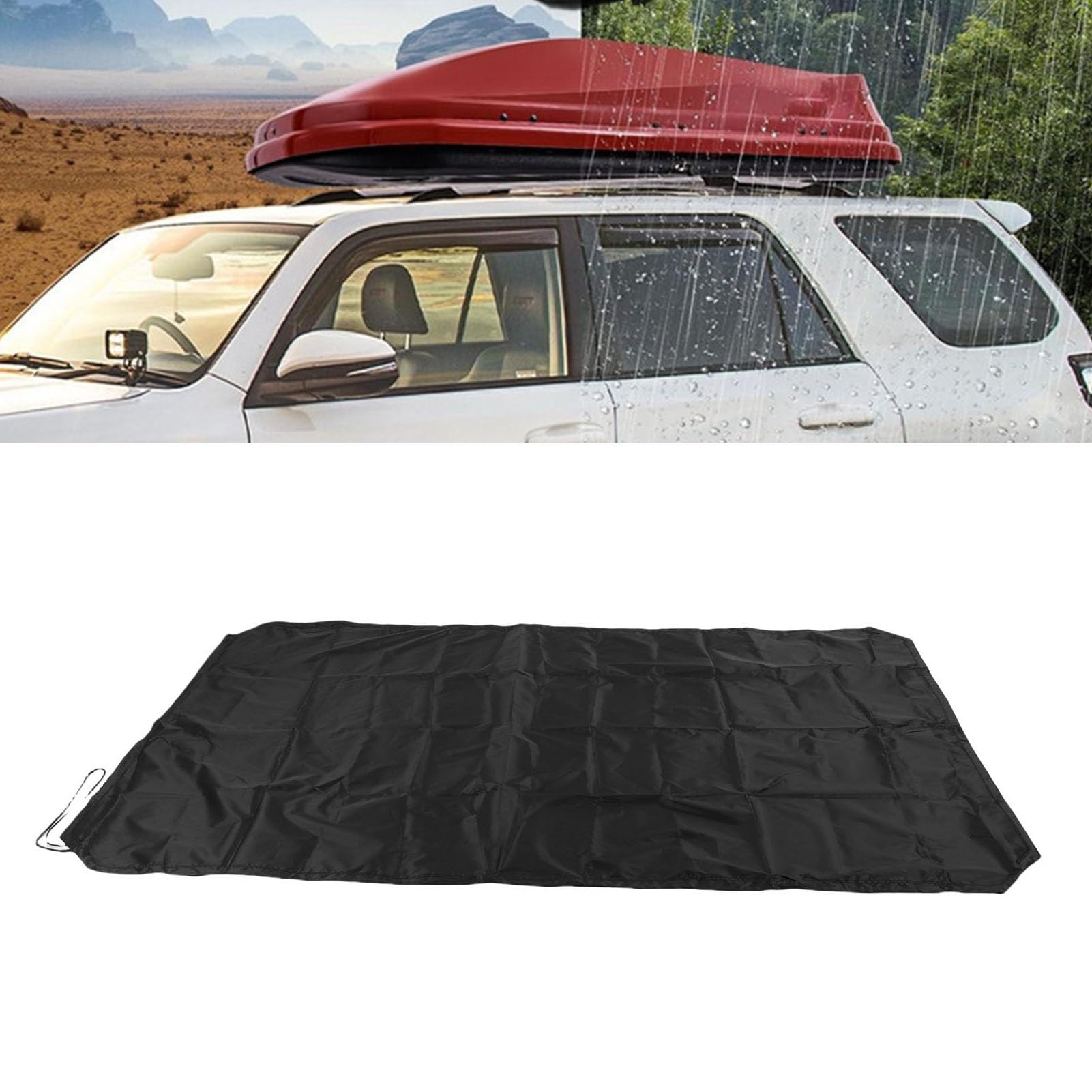 wasserdichte Fracht Abdeckung, 210D Silber Beschichtete Oxford-Autodach Abdeckung mit Verstellbarem Kordel Zug, Staub Dicht und Regenfest für Autodach, LKW-Bett, Reise Zubehör (230 * 145 cm)