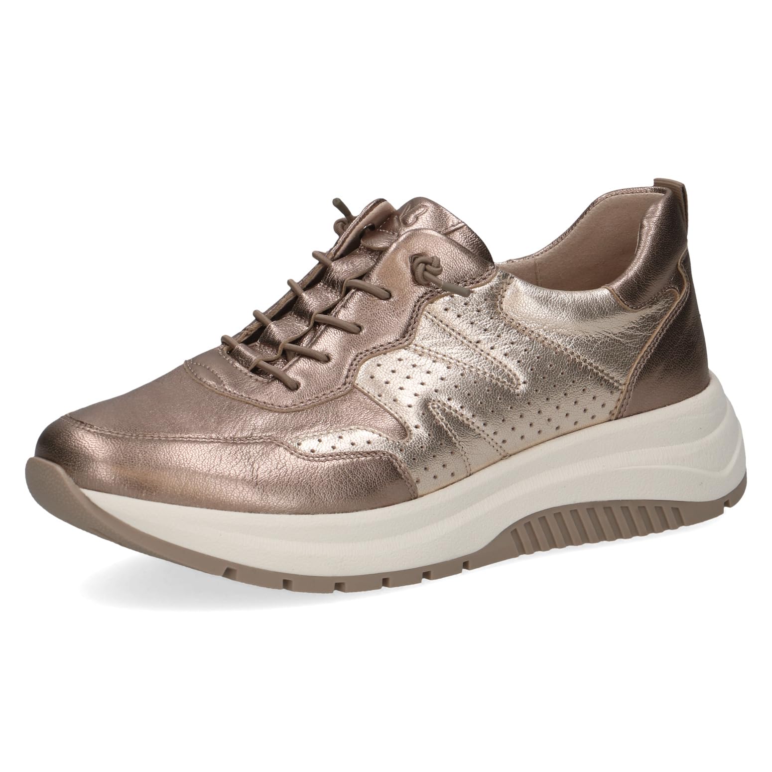 CAPRICE Women's Flat Sneakers, Brown (Taupe MET.Comb), 6 UK