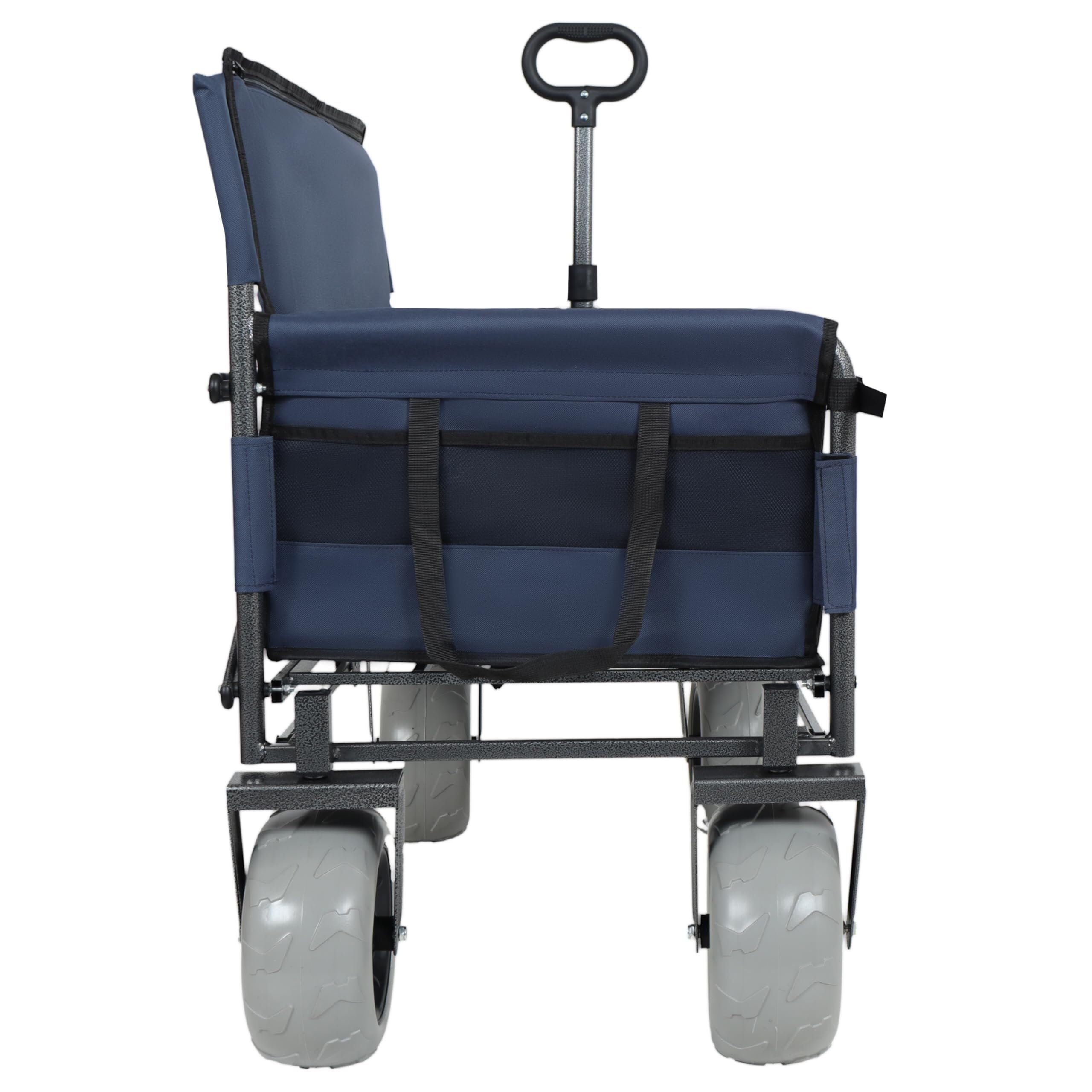 Składany wózek 3 w 1 z siedziskiem 227 kg, pojemność 180 l, C, idealny na kemping, plażę, imprezy na świeżym powietrzu i transport, niebieski