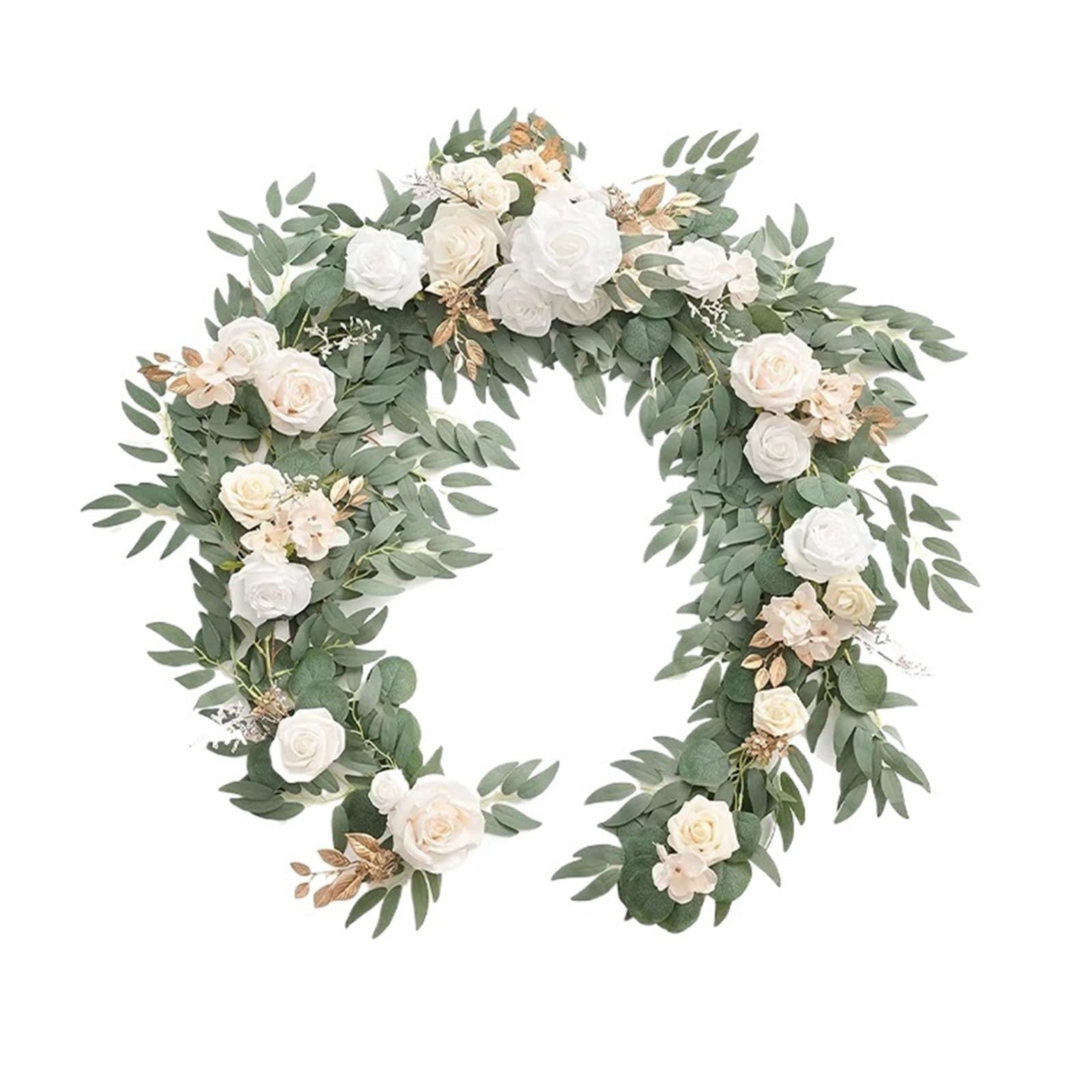 fiori finti Ghirlanda di fiori artificiali da 1,8/2,7 m con centrotavola rose for matrimonio, decorazione boho for addio al nubilato
