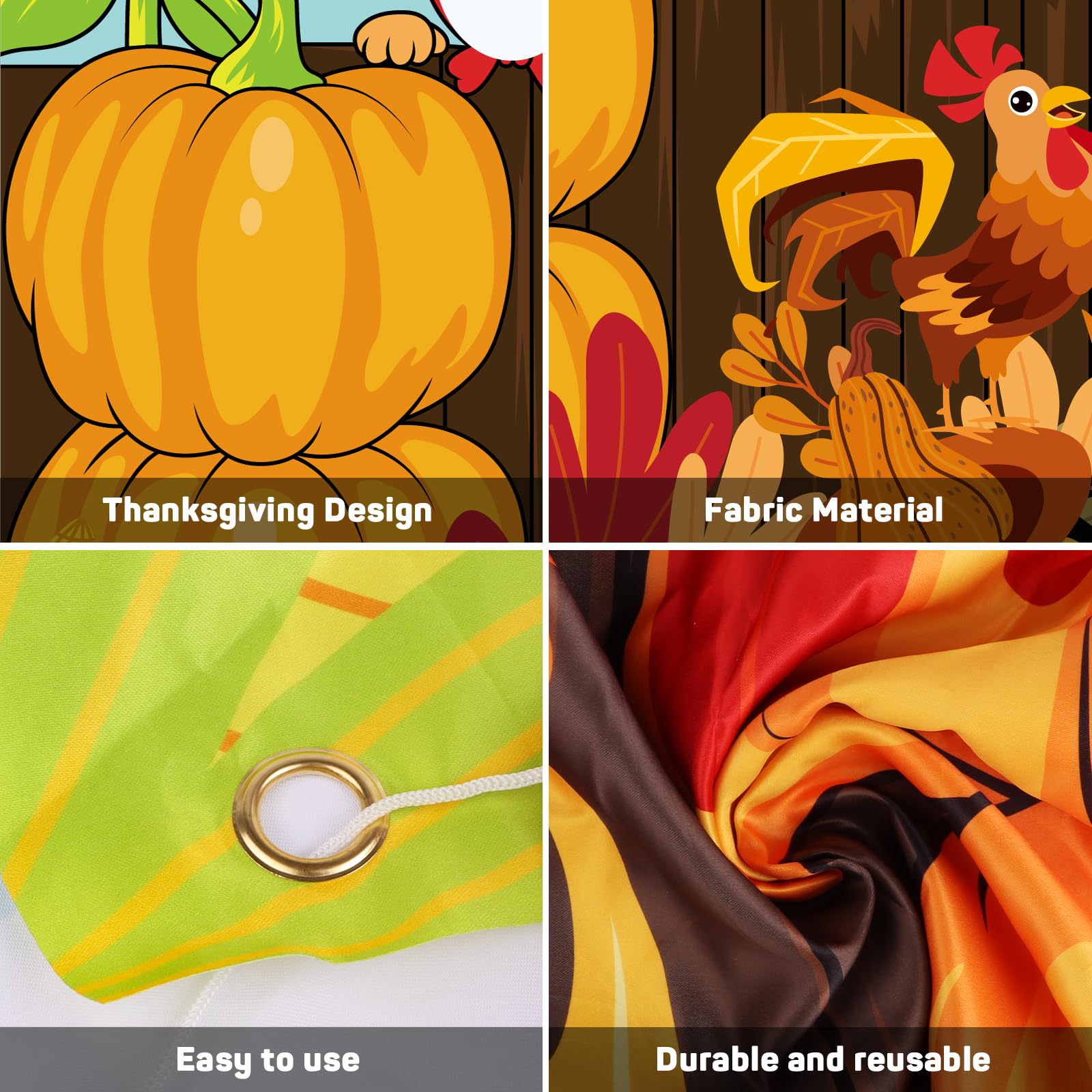 LOKIPA Thanksgiving Photo Backdrop - 59x39 Inch Fall Harvest Pumpkin Photography Background