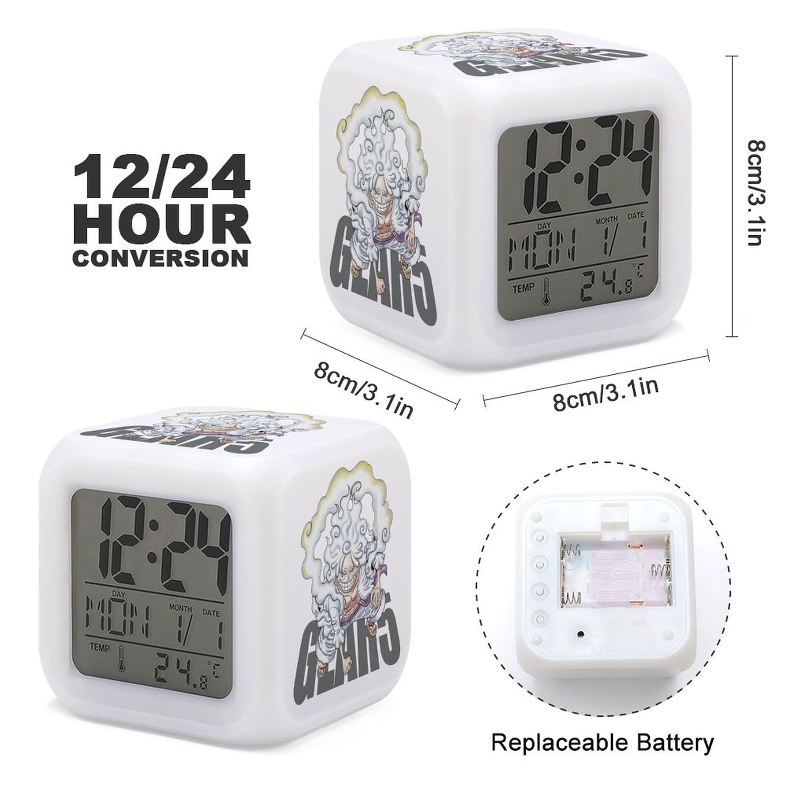 Amazon.co.jp: 目覚まし時計 ワンピース ルフィ ONE PIECE ギア5