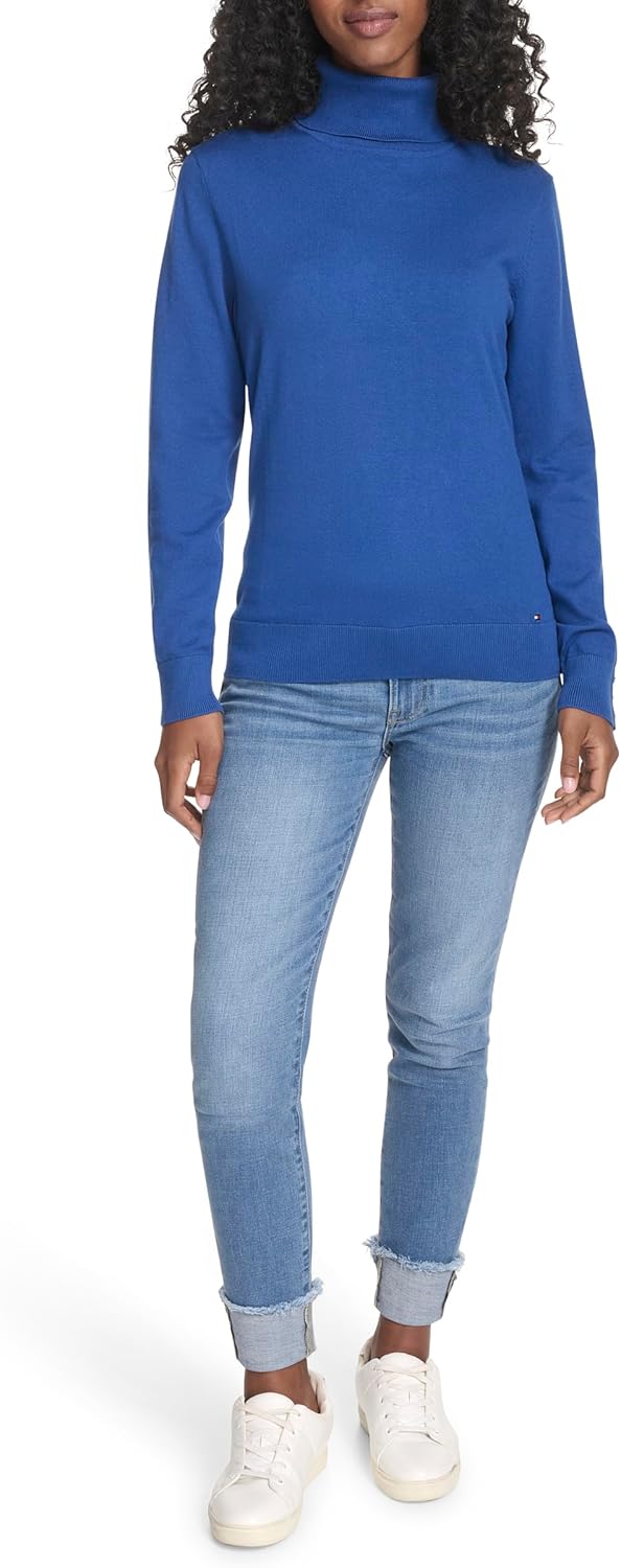 Tommy Hilfiger Womens Cotton Lightweight Turtleneck Sweater - Image 2