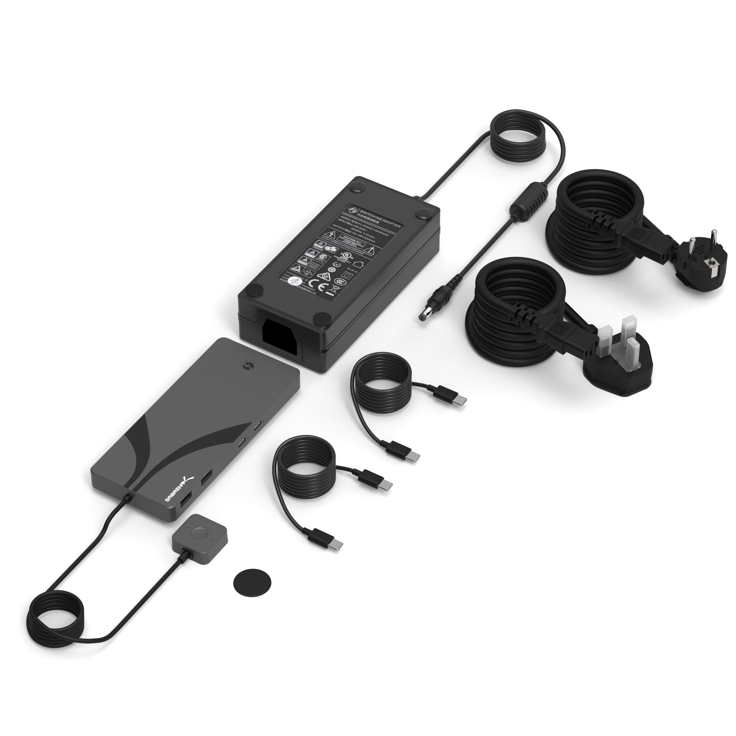 SABRENT Przełącznik KVM Thunderbolt4, współdzielenie urządzeń peryferyjnych z 3 portami TB4 40 Gb/s, 2 x USB-C 60W(PD 3.0) | 4 porty USB-A 3.2x2 10 Gb/s | Rozdzielczość 4K@144 Hz/8K@60 Hz DSC (SB-TB44