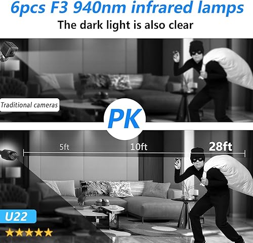 Miniatura 5 de Cámara espía inalámbrica más pequeña, WiFi, monitor de bebé HD1080P, cámara de niñera con grabación de video en vivo, cámara USB portátil con visión