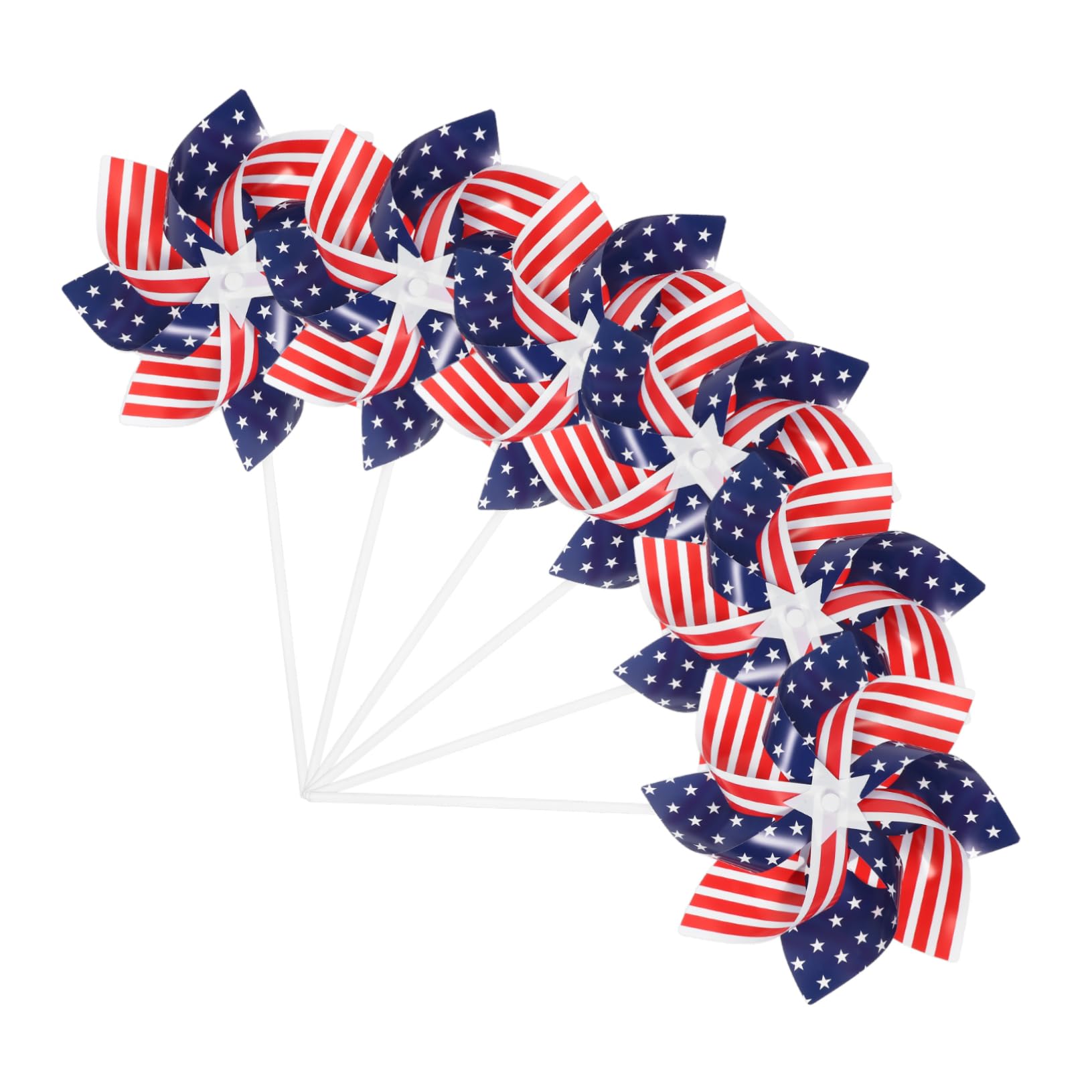 CIYODO 6Pcs Patriotic Decorative Windmill for Garden of July Decor Durable Material Easy to Install Garden Windmill for Outdoor Celebrations and Home Decoration