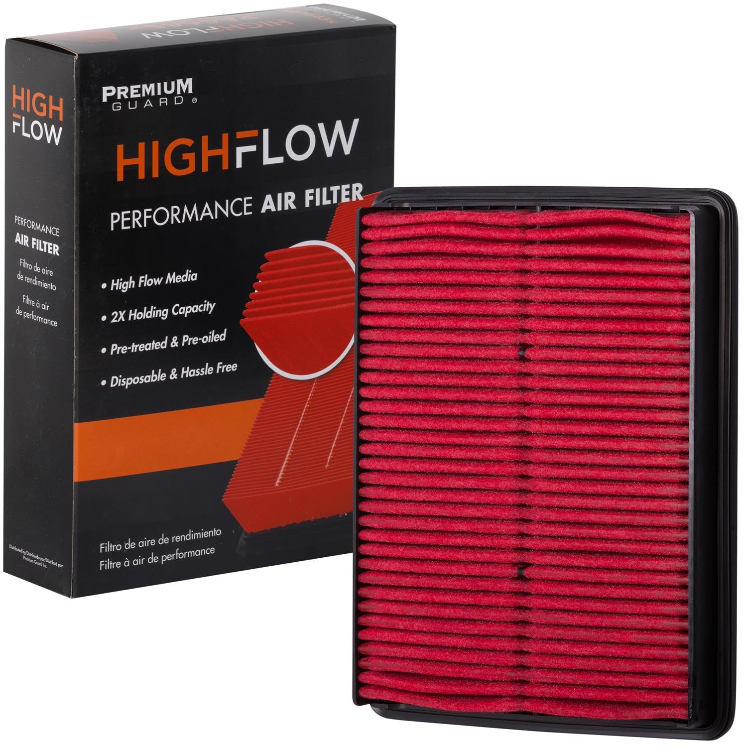 HIGHFLOW High Performance, Pre-Oiled Disposable Engine Air Filter PA6320X | Fits 2013-2016 Hyundai Santa Fe Sport, 2013-2018 Santa Fe, 2014-2015 Kia