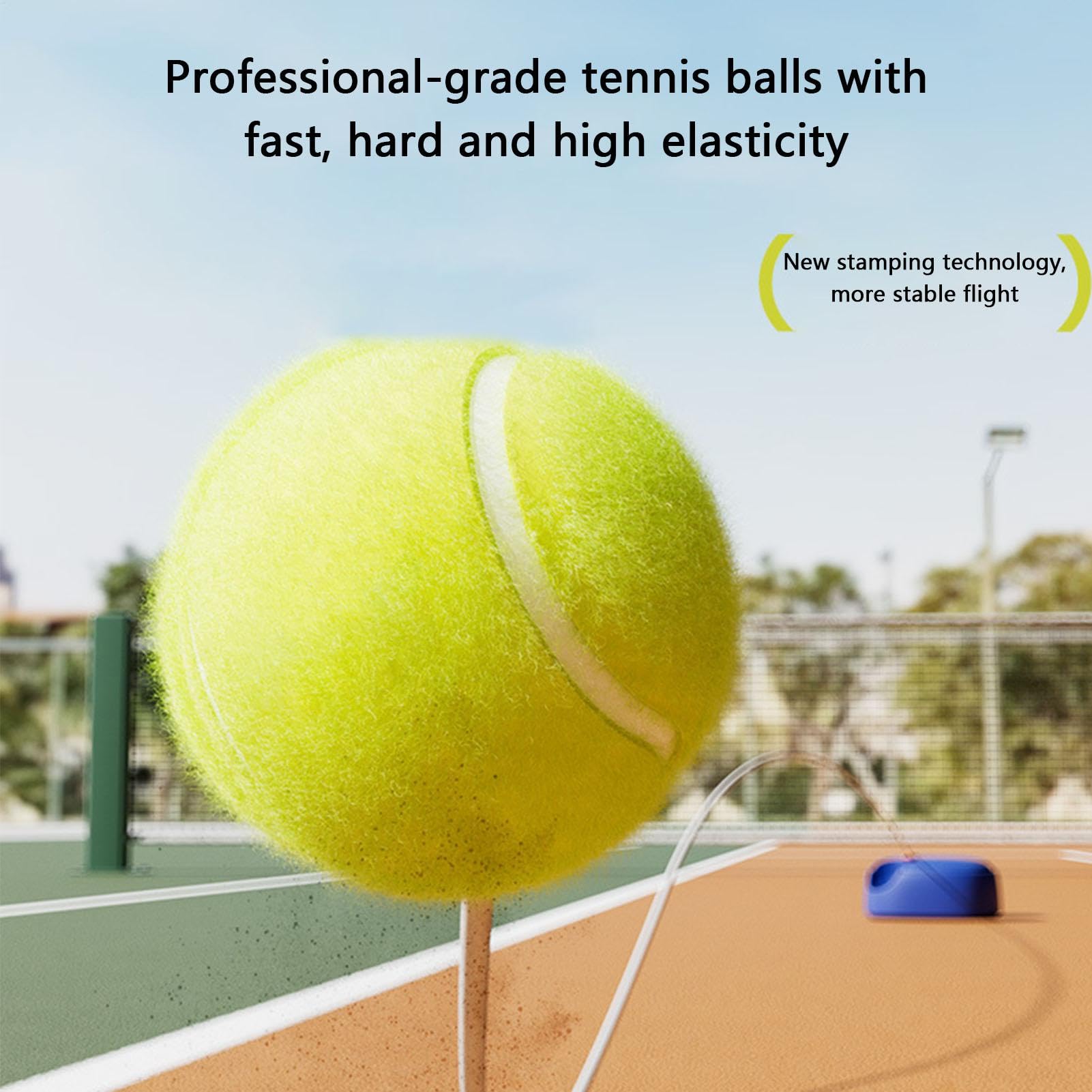 Palla da Tennis Rimbalzante per Allenamento Kit Portatile di Allenamento | Solo Attrezzo Rimbalzante da Tennis Portatile con Corda Elastica Lunga per Adulti e Bambini