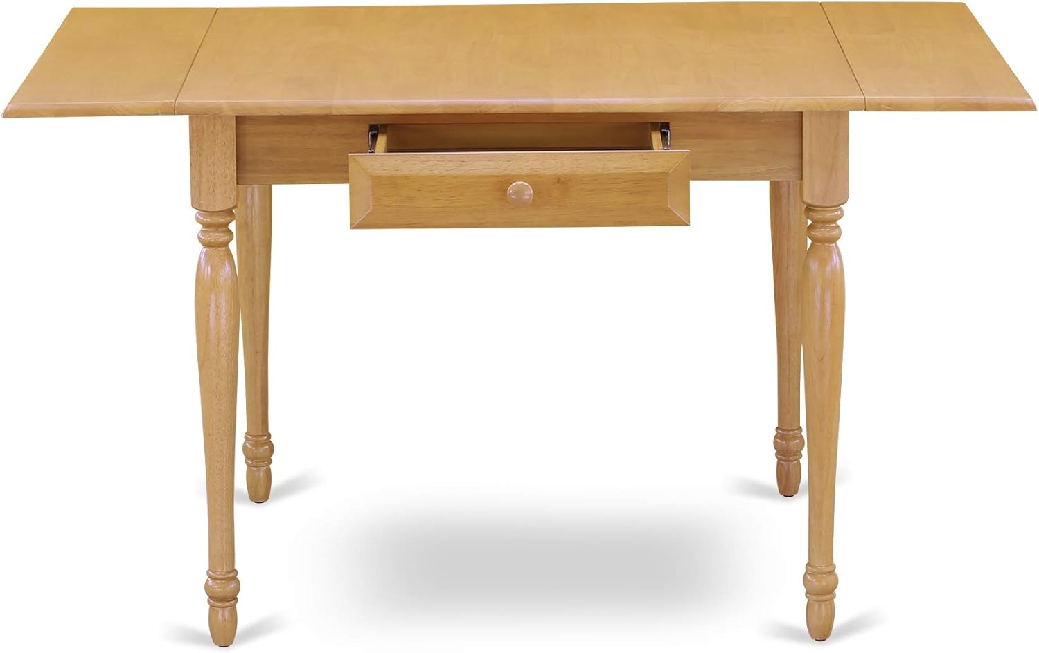 East West Furniture MZDR3-OAK-16 3 Piece Kitchen Table & Chairs Set Contains a Rectangle Dining Room Table with Dropleaf and 2 Dark Khaki Linen Fabric Parsons Chairs, 36x54 Inch, Oak