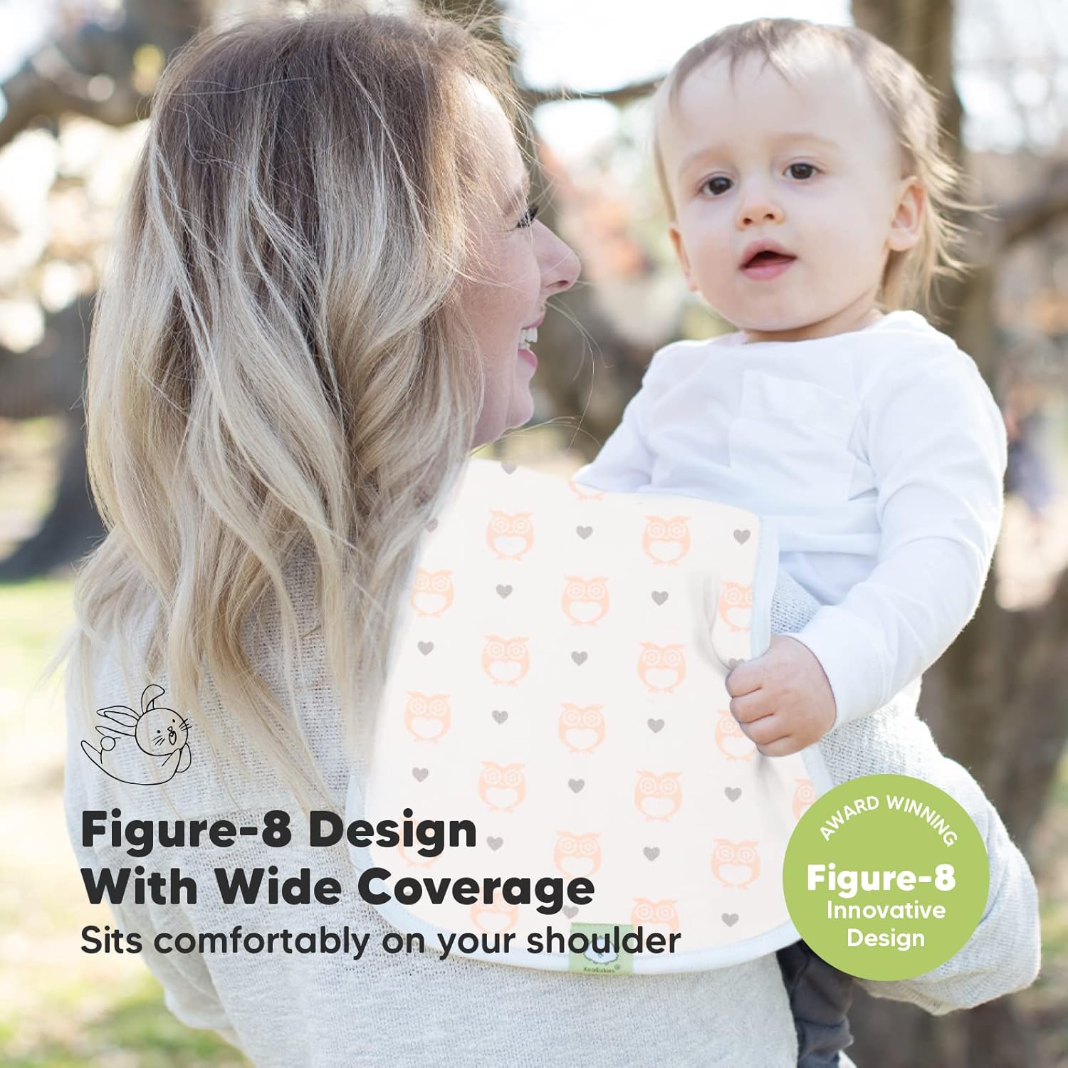 Organic Burp Cloth & Organic Bandana Bibs by KeaBabies - Soft Cotton Burp Cloth & Bib Set for Baby Boys & Girls - Perfect Baby Shower Essentials for New Mom