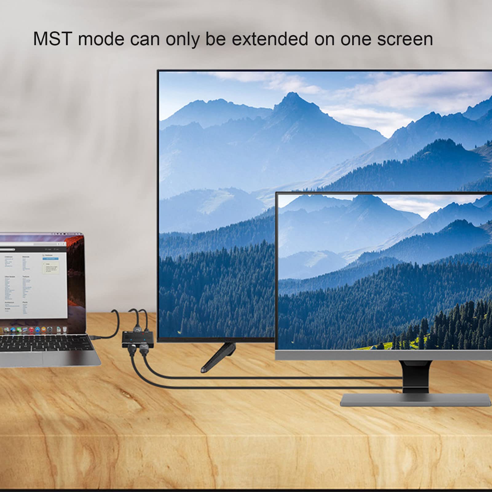 Répartiteur DisplayPort 1.4 8K, Répartiteur DisplayPort 8K 1 Entrée 2 Sorties Cinéma Maison Multifonctionnel pour l'apprentissage