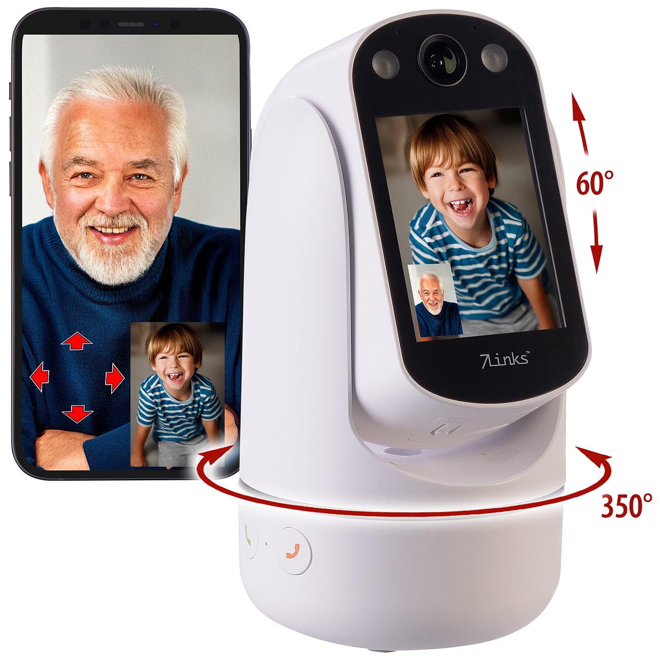 Caméra de surveillance motorisée Pan-Tilt Full HD connectée IPC-330 avec écran [7Links]