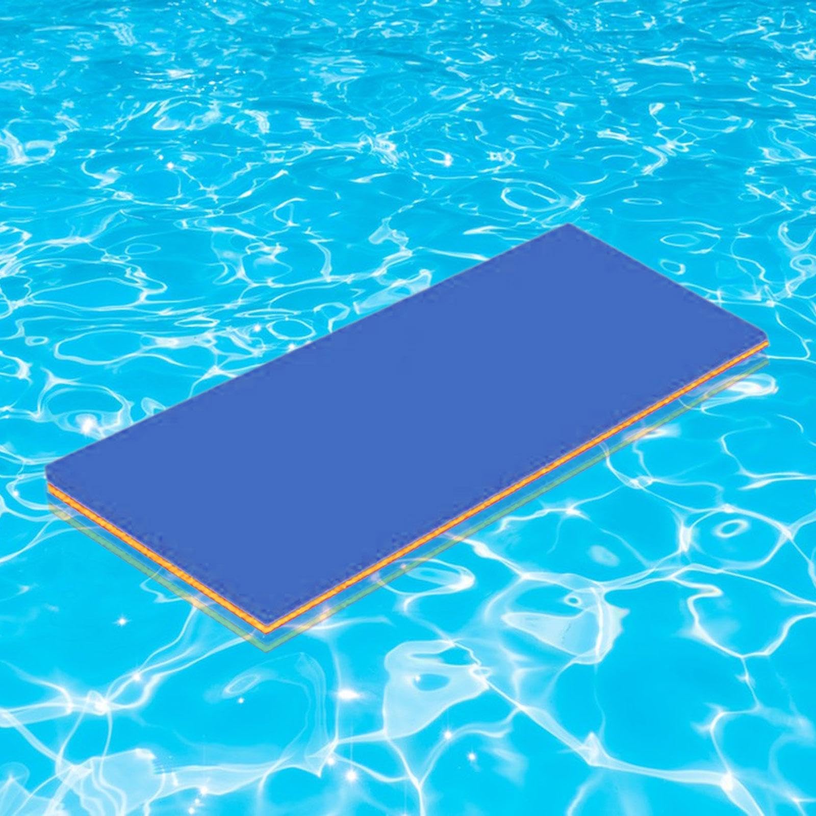 Colchoneta Flotante Piscina Alfombra Manta Tapete Colchón Azul Naranja | Flotante Plegable Fácil de Transportar Fabricada en XPE Adecuada para Vacaciones Y Fiestas F