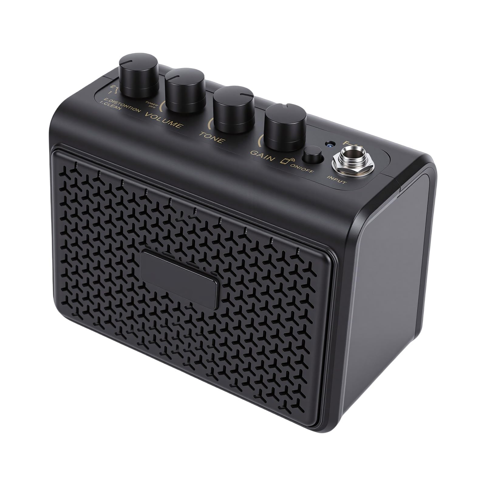 Jeffergarden Amplificatore per Chitarra Portatile, Altoparlante da 10 W con modalità Clean e Distortion, Design a Doppio Canale, Batteria Ricaricabile per Esercitazioni Domestiche e Uso Esterno