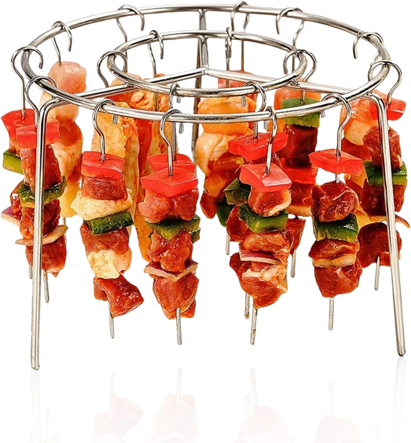 3 Pack Stainless Steel Air Fryer Grill Rack, 6.3 Inch Chicken Leg Rack for Air Fryer Rack Round (Base + 24 Skewers) 3 Pack Stainless Steel Air Fryer Grill Rack, 6.3 Inch Chicken Leg Rack for Air Fryer Rack Round (Base + 24 Skewers)