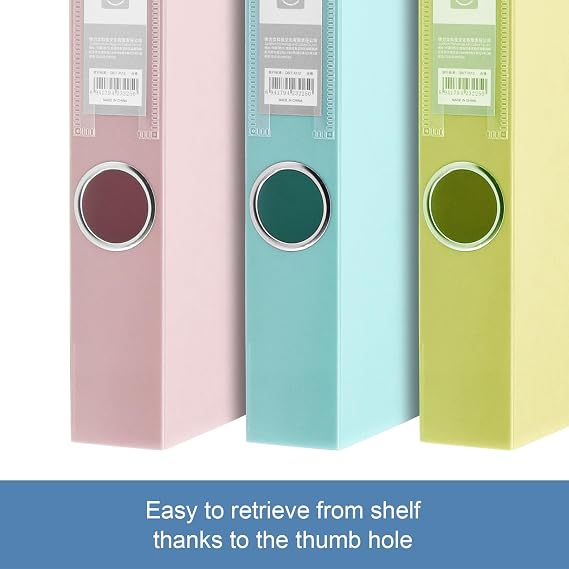 A4 Folder Color 35 mm Spine Width 320 Sheets Capacity Pack of 5 Folders Velcro Purple/Pink/Blue/Green/Yellow (Light Colour)