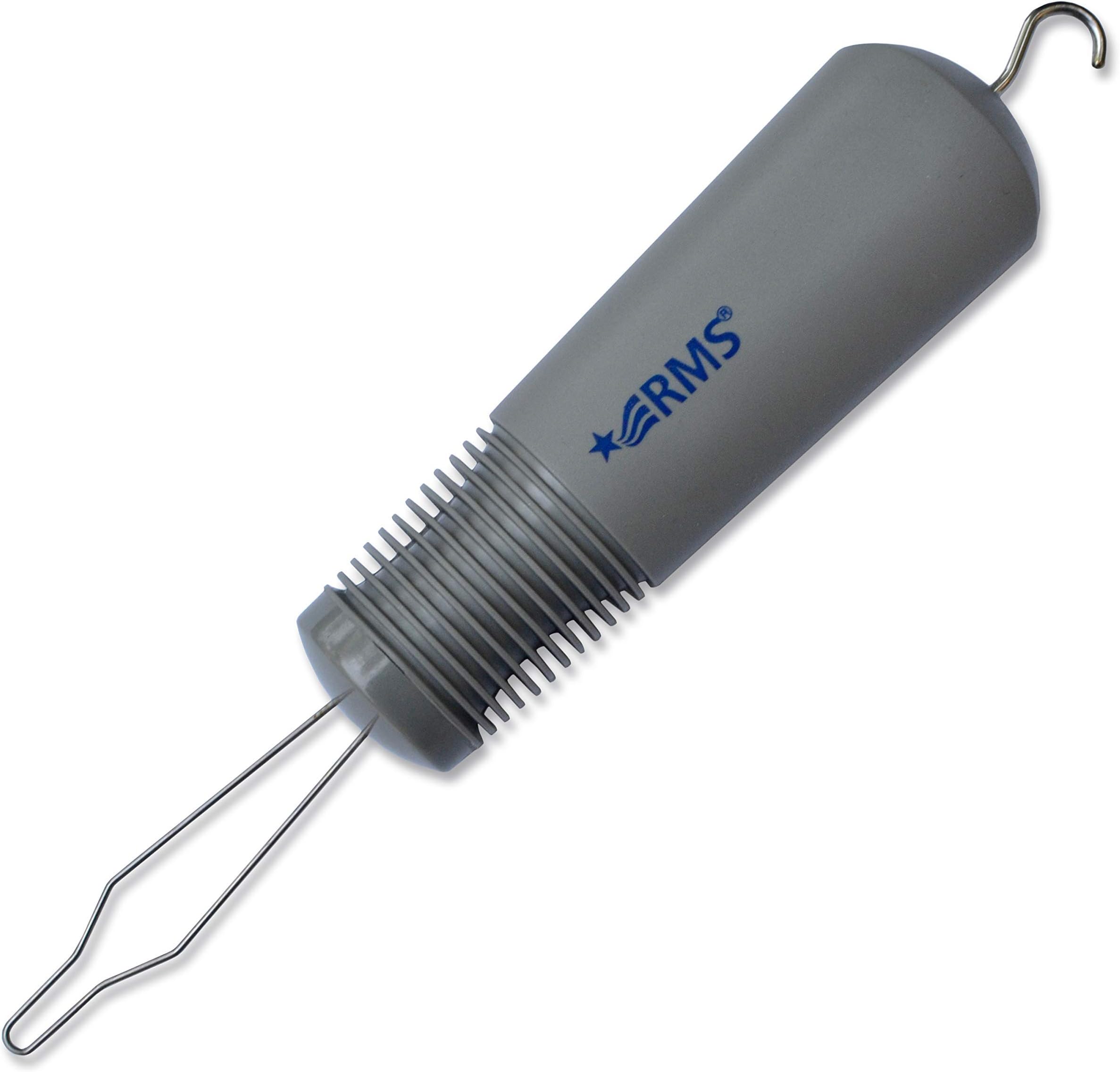 RMS Button Hook with Zipper Pull Button Assist Device with Comfort & Wide Grip Shirt & Coat Buttoning Aid Ideal for Limited Dexterity Caused by Arthritis (Grey)