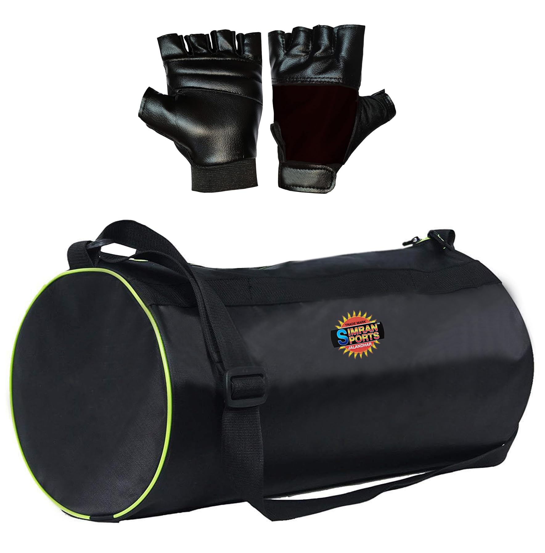 SIMRAN SPORTS Gym Bag for Men & Women, Duffle Bag for Travel, Fitness, Outdoor & Indoor Sports Accessories, Black (Size 39x19x19cm) (Bag with Gloves)-image-13