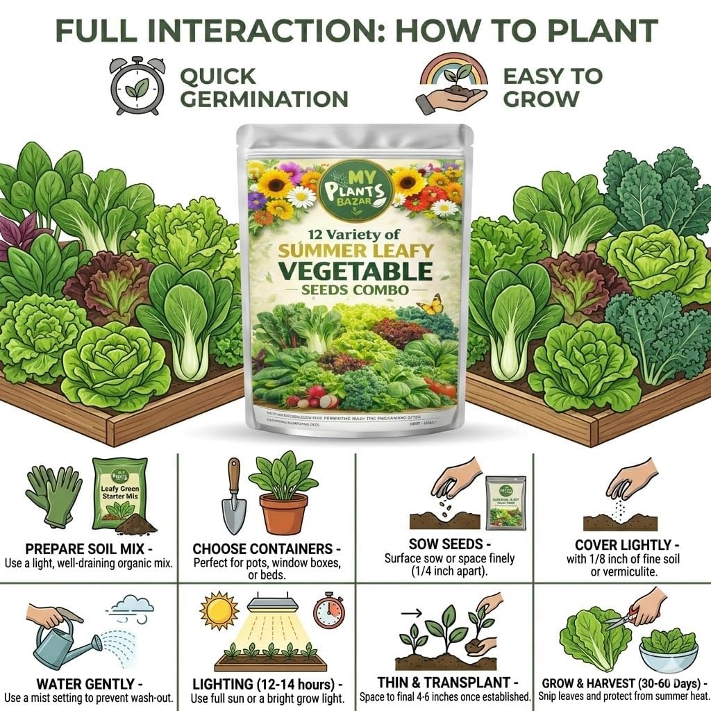 Summer Veg Seeds Combo - 600+ Seeds FREE SHIPPING -4
