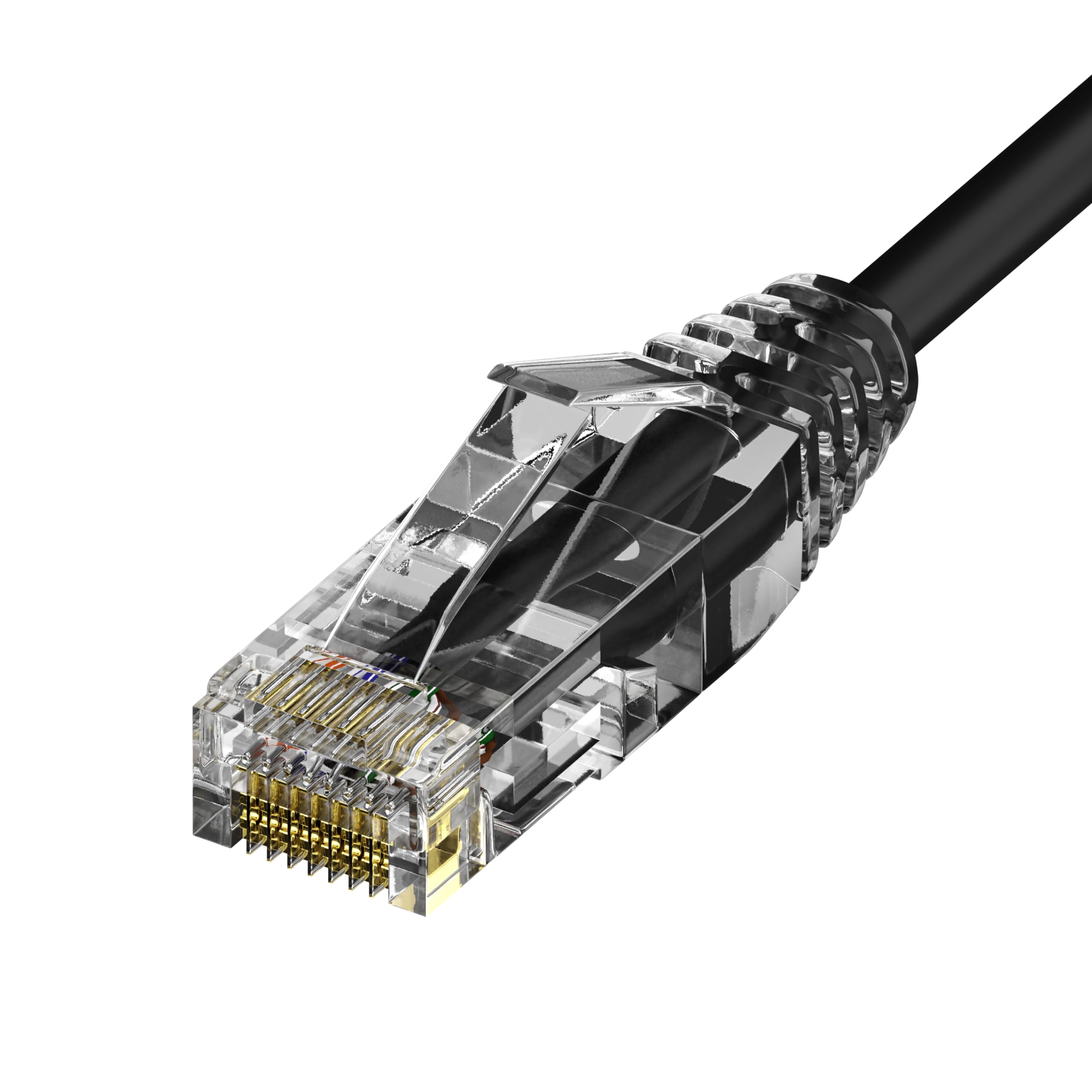 Paquete de 10 cables de conexión Ethernet delgados Cat6 de 28 AWG, cable de red, arranque transparente, cable de Internet Cat 6, cable Cat6, cable de conexión nominal para centro de datos,