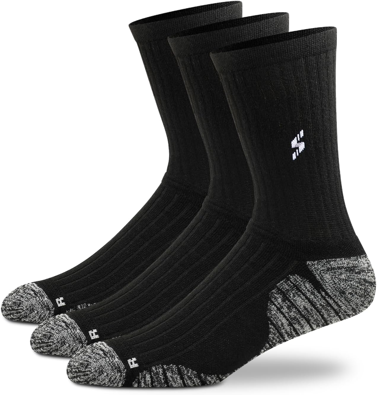 Calf Length Sports Socks For Men Combo, Made With Durable Breathable Cotton, Anti Odour, Anti Bacterial, Anti Sweat, Moisture Aborbant with Thick Cushioned Bottom (Multicolor, Pack of 3)