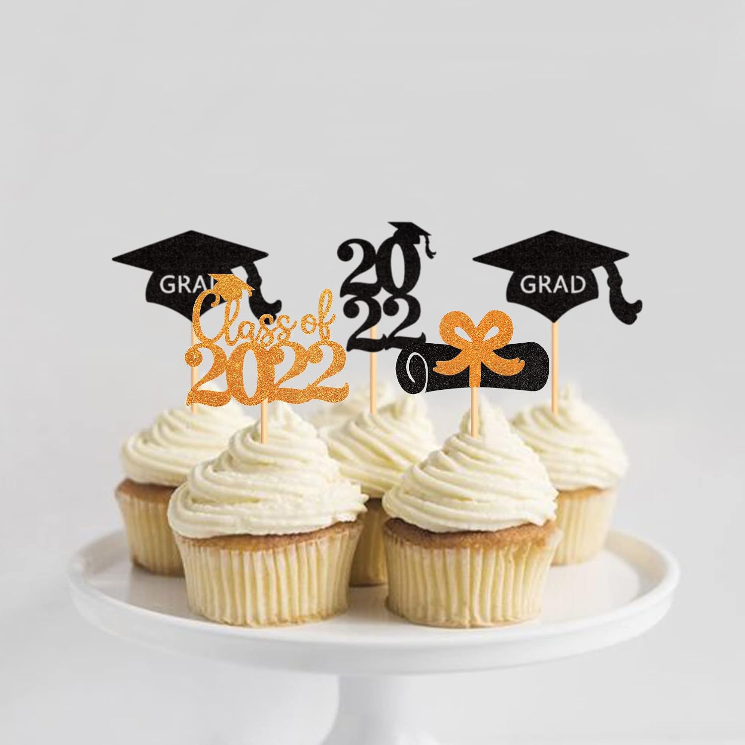 Blumomon 32 Pcs Black Golden Grade 2026 Graduation Cap Diploma Cupcake Topper 2026 Graduation Cupcake Topper Bachelor Graduation Congratulation Party Decoration - Image 5