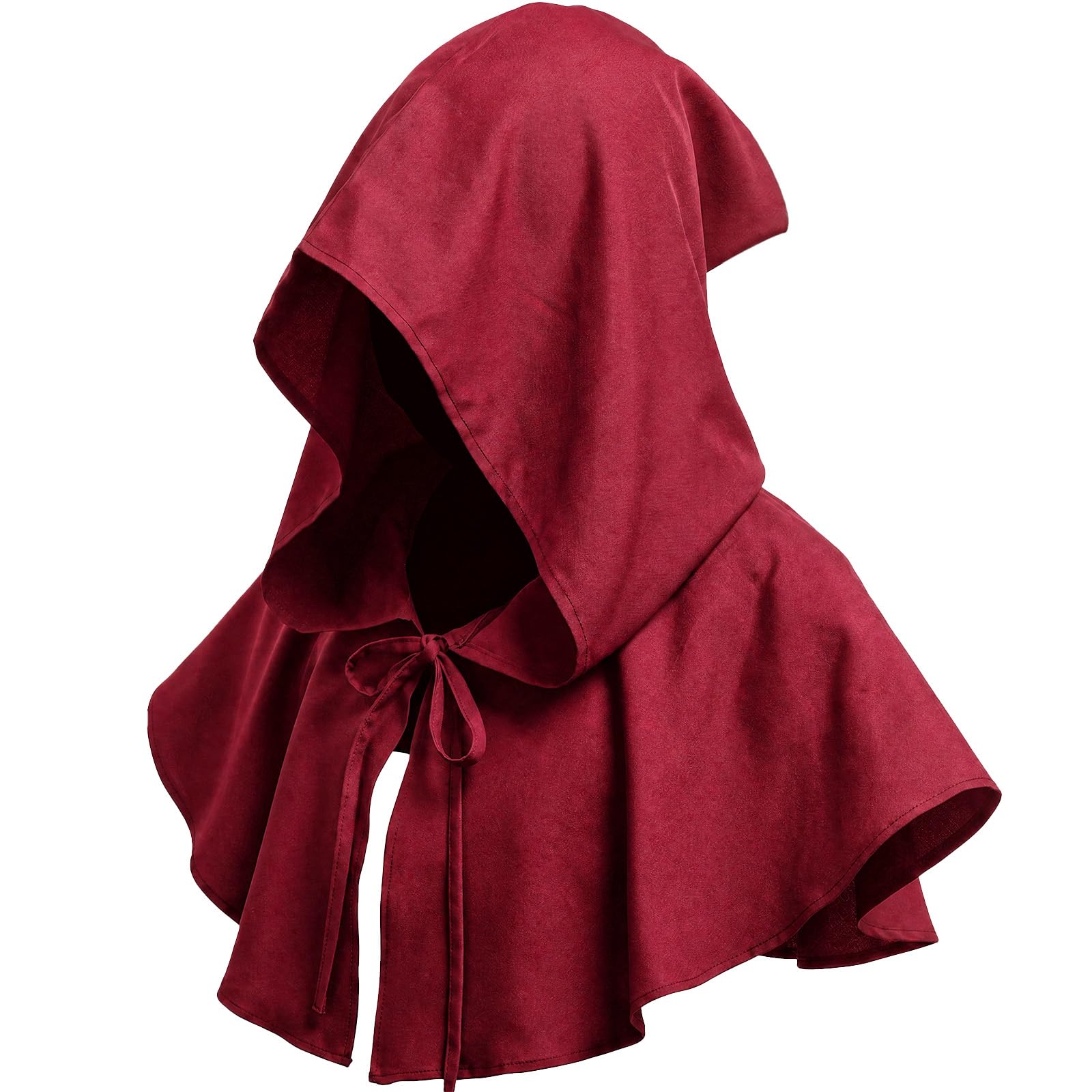Fgdui Halloween Cowl Cloak Unisex Medieval Cowl Hat Hooded Cape for Adults Fancy Dress Costume for Men Women