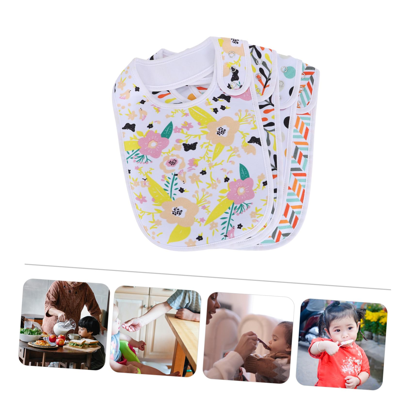 ibasenice 8piezas Baberos De Algodón Para Bebés Ajustables y Absorbentes Pack De Toallas Multifuncionales Para Alimentación y Cuidado Del Niño Niña Suaves y Cómodos Para Recién