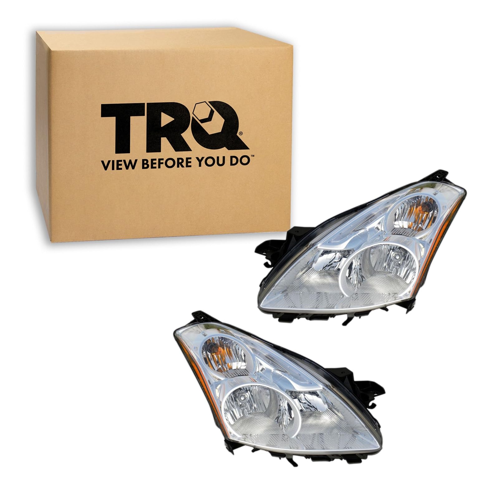 TRQ Headlight Assembly Set NI2502190 NI2503190 Compatible with 2010-2012 Nissan Altima