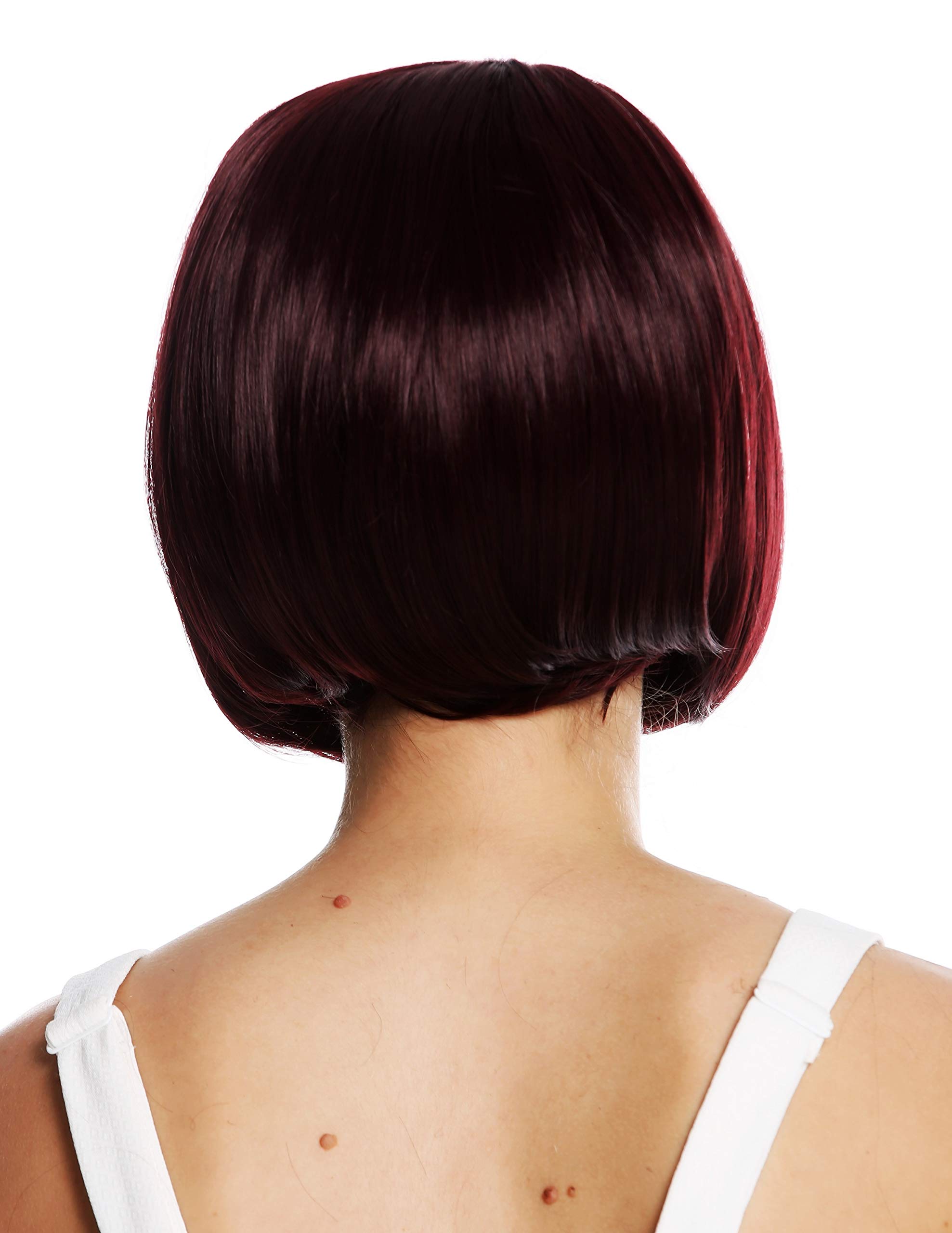WIG ME UP - VK-54-99J quality women's wig short long bob parting sleek bordeaux red, aubergine-coloured, Length: approx. 25 cm - Image 4