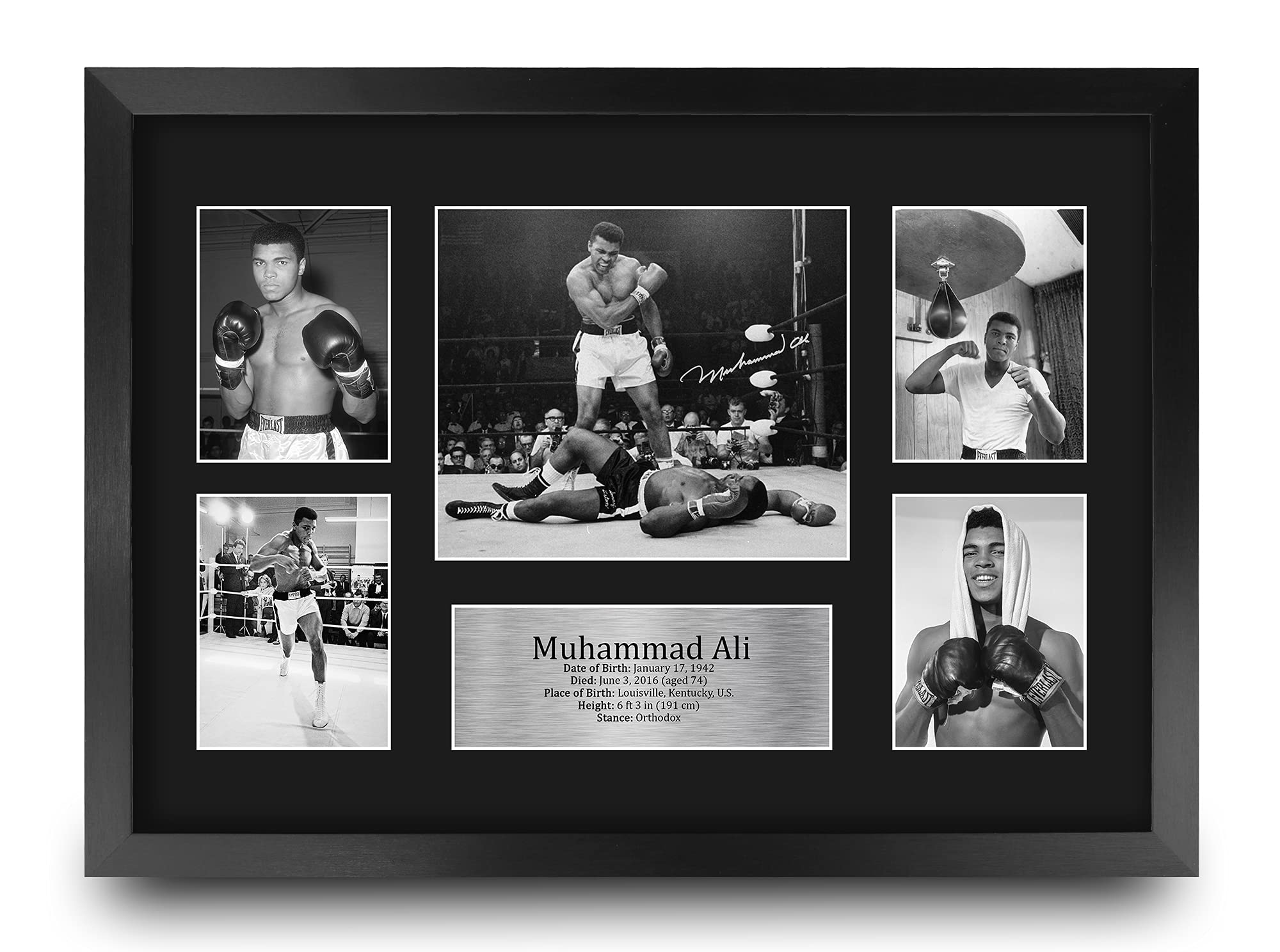 HWC TradingFR A3 Muhammad Ali Gifts Printed Signed Autograph Picture for Boxer Memorabilia Fans - A3 Framed