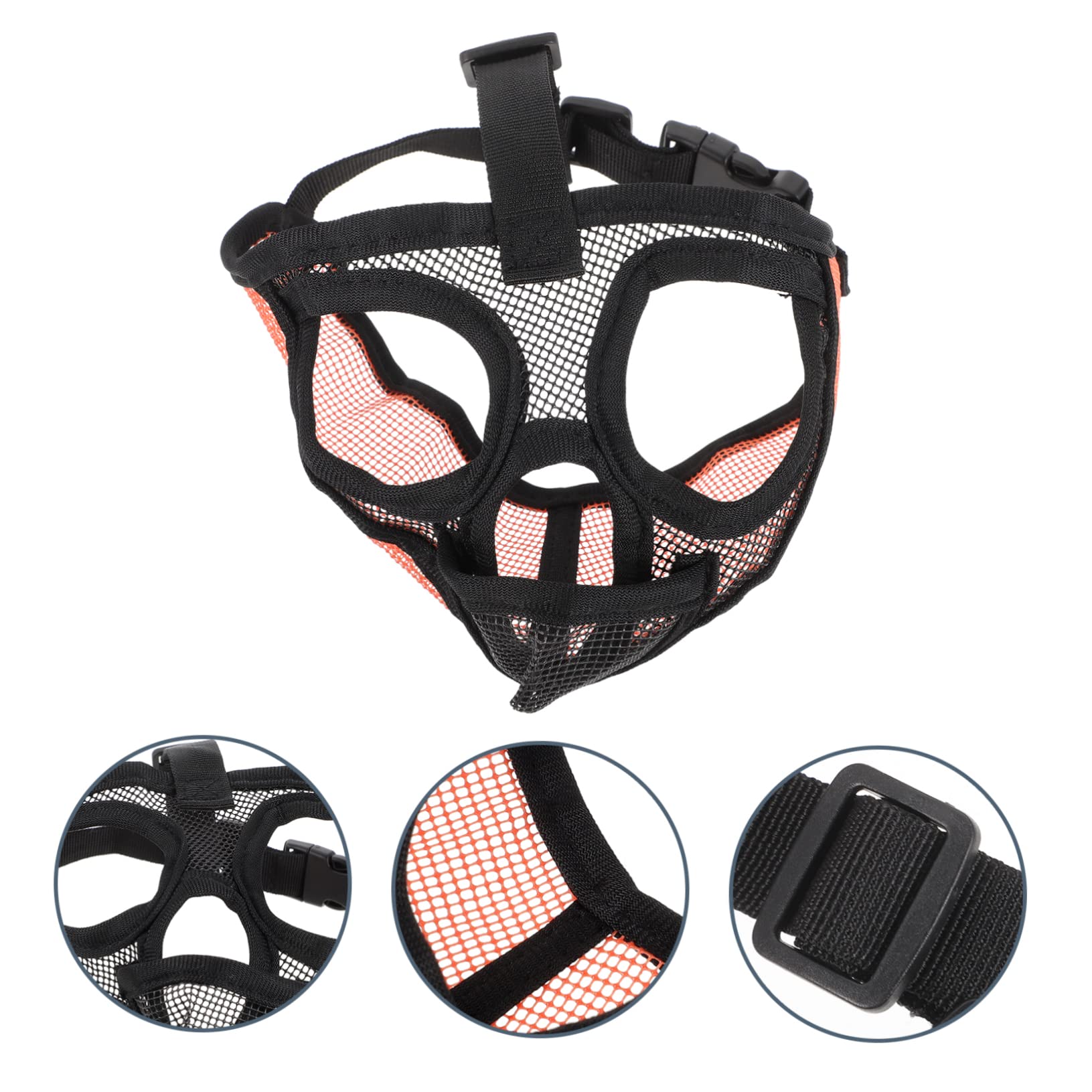 Happyyami Adjustable Pet Muzzle Mesh Design Stop Barking Biting for Your Dog Easy to Clean Wear