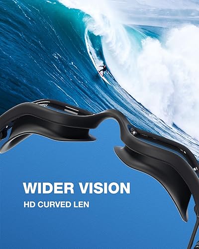 Vista 80 de ZIONOR G1 Lite - Juego de gafas de natación con gorro de natación, cómodas, antivaho para adultos, hombres y mujeres A1 (todo negro+C5 negro),A0