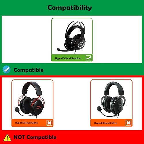 Miniatura 2 de Almohadillas de repuesto para auriculares con sonido mejorado, compatibles con HyperX Cloud Revolver S Cloud Revolver S Cloud Revolver Gaming Headset