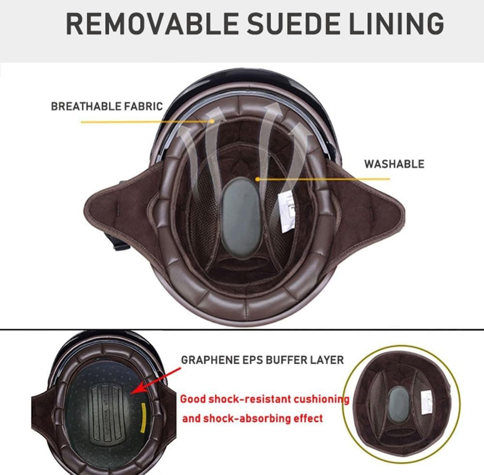 Casque Bol Moto Homologué ECE Vintage Mobylette ​Demi Jet Casque de Moto à Face Ouverte Cour Cruiser Dapté à La Conduite en Extérieur