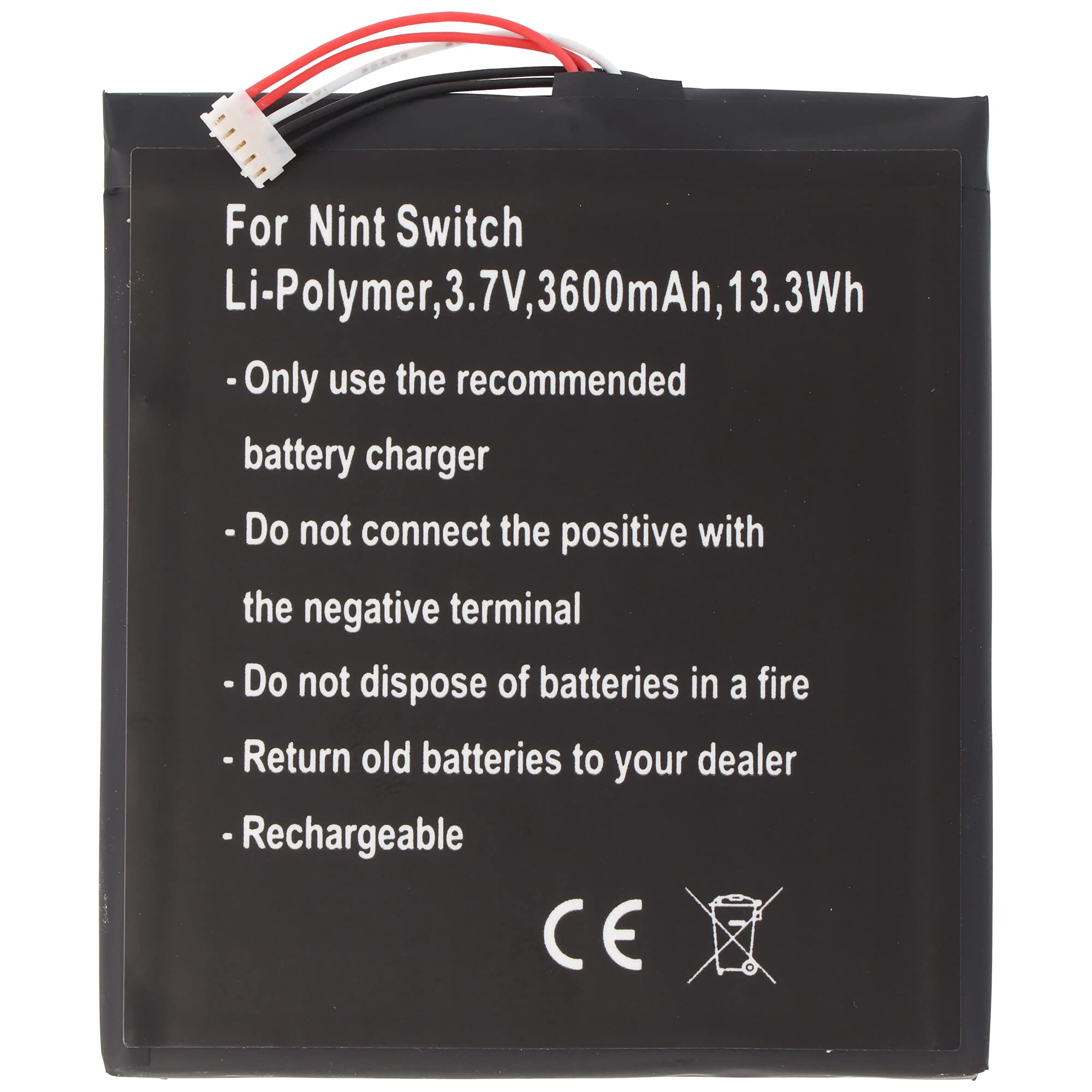 AccuCell - Batería para Nintendo Switch (polímero de litio, 3,7 V, 3600 mAh, 13,3 Wh)