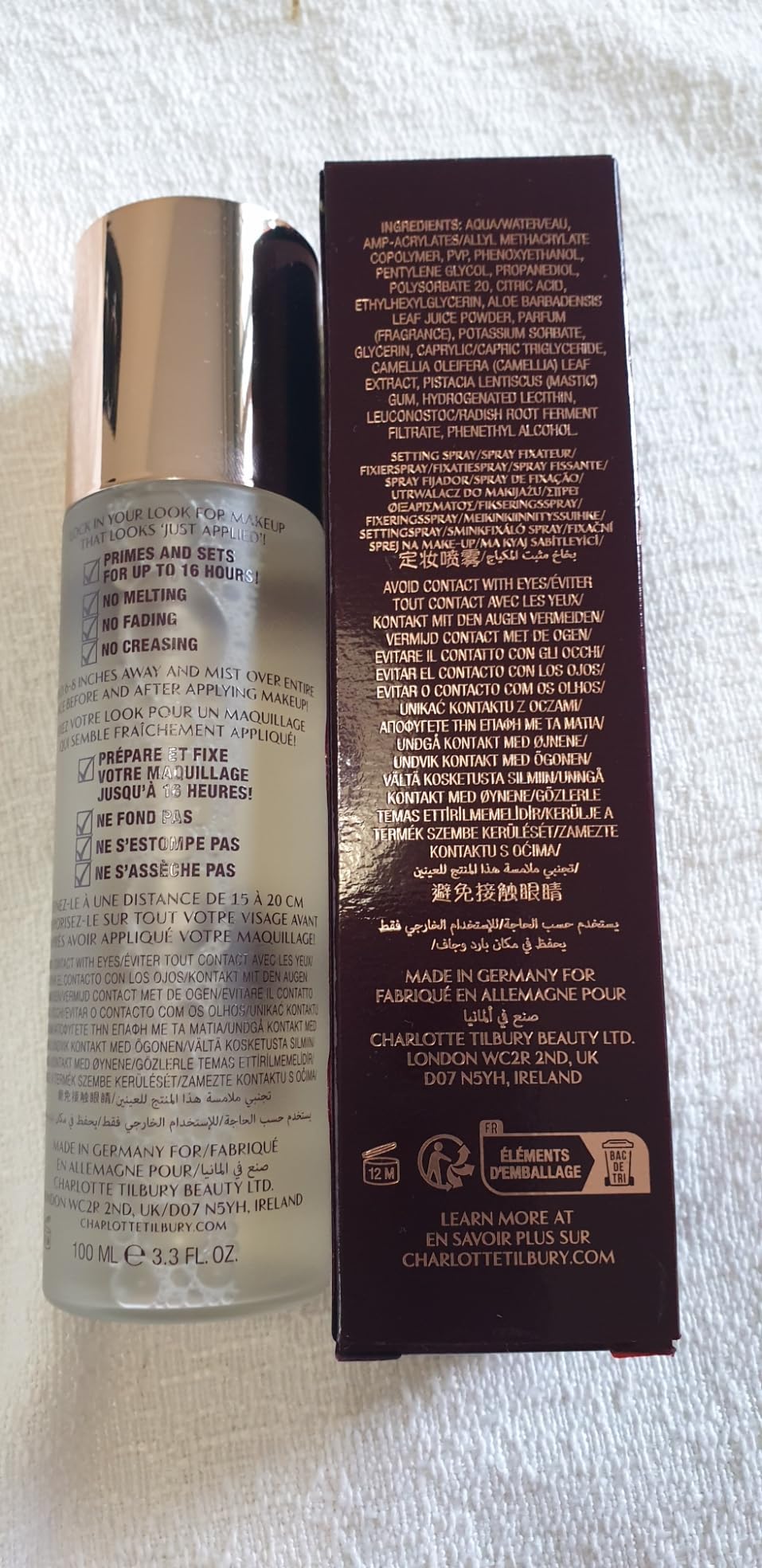 Charlotte Tilbury Original | Spray Airbrush Perfection Impeccable | BELLA par Cloud.Sales Cosmetics (SPRAY FIXATEUR 100 ml)