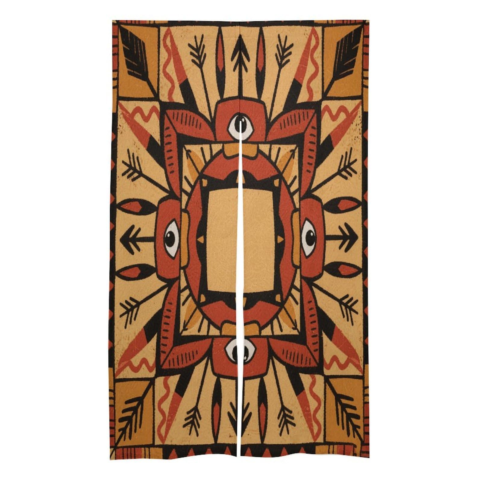 VstaDank Boho Mandala Noren Doorway Curtain Printed Window Treatment Door Tapestry Chinese Traditional Doorway Curtain Long Type Door Tapestry for Home Decoration
