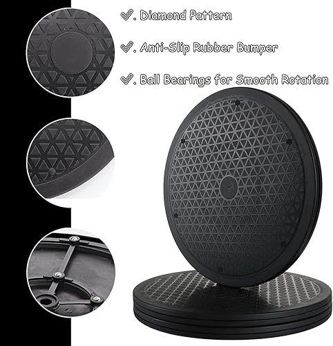 Miniatura 4 de Lazy Susan - Organizador de mesa giratoria de 10 pulgadas, rodamientos giratorios de bolas de acero giratorios de alta resistencia, soporta hasta 80