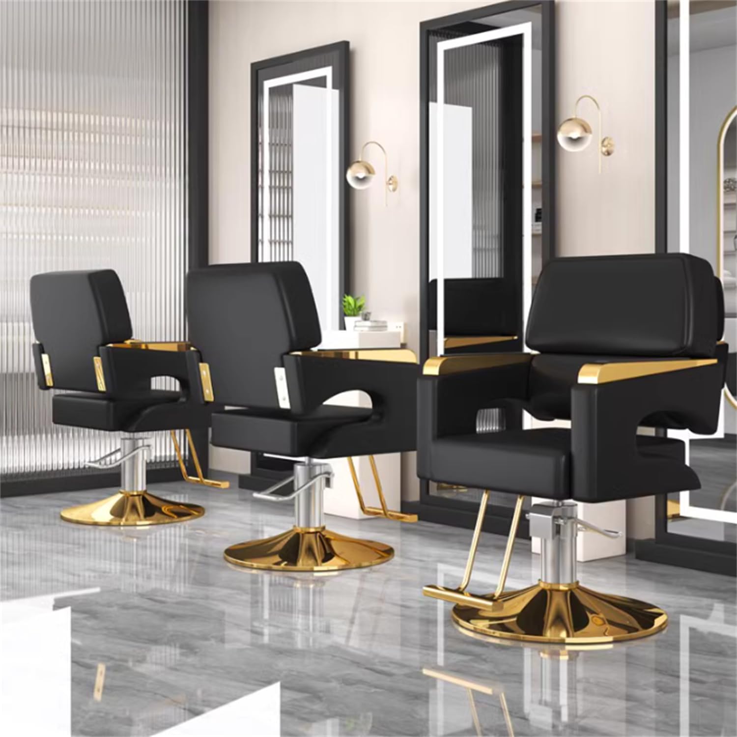Leistungsstarker hydraulischer Friseurstuhl, höhenverstellbar, um 360 ° drehbar, ideal für Salon und Spa, Beauty-Ausrüstung, Make-up, Haarstylistenstuhl