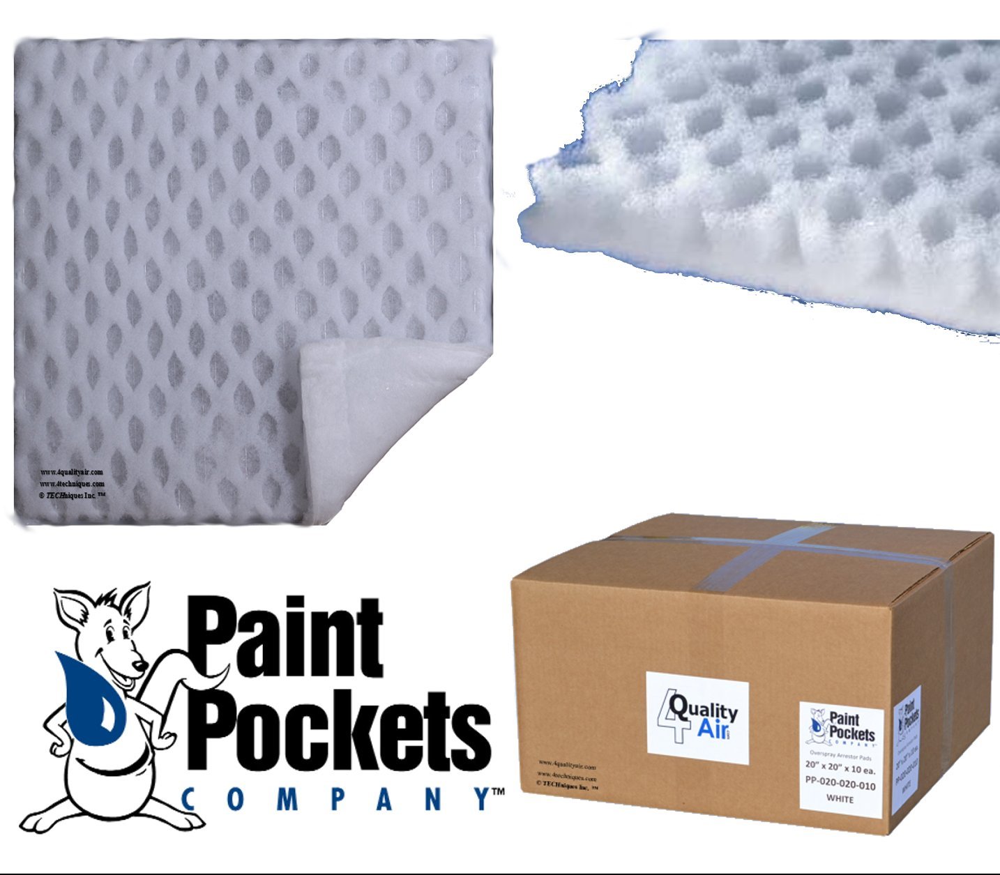 20 x 20 - Paint Pockets White Overspray Arrestor 10-Pack