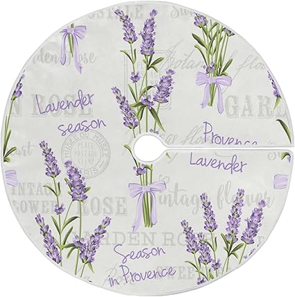 amazon com s husky christmas tree skirt purple lavender flower new year tree skirt for xmas holiday party decoration 47 2 inch 2045174 home kitchen