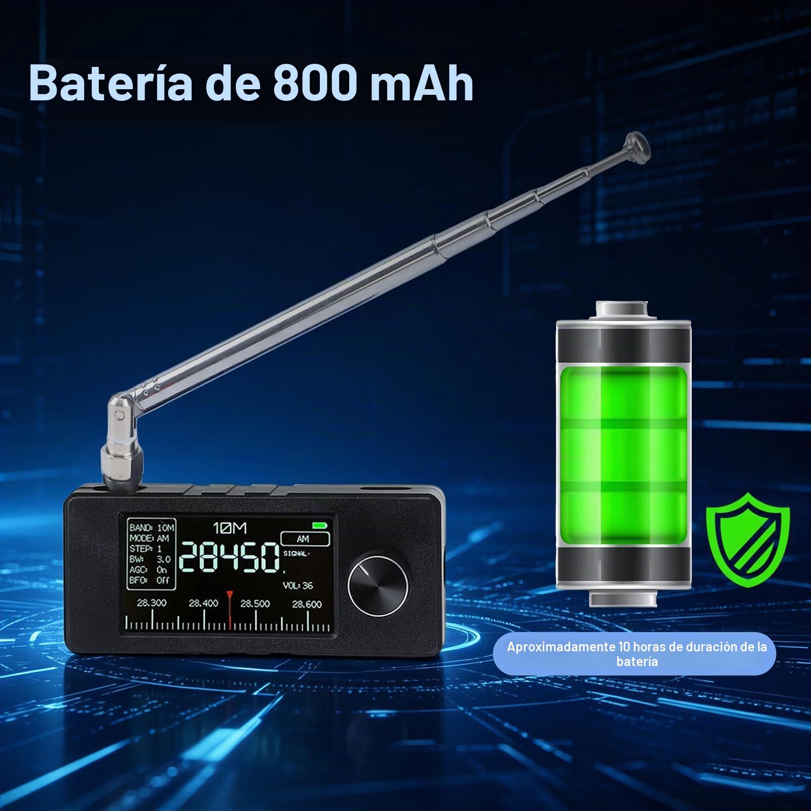Mini Radio SI4732, Radio Completamente Equipado ESP-32-S3 Control Maestro, Chip SI4732, LSB, USB, AM, FM, Pantalla IPS de 4,8 cm, con Antena (A)