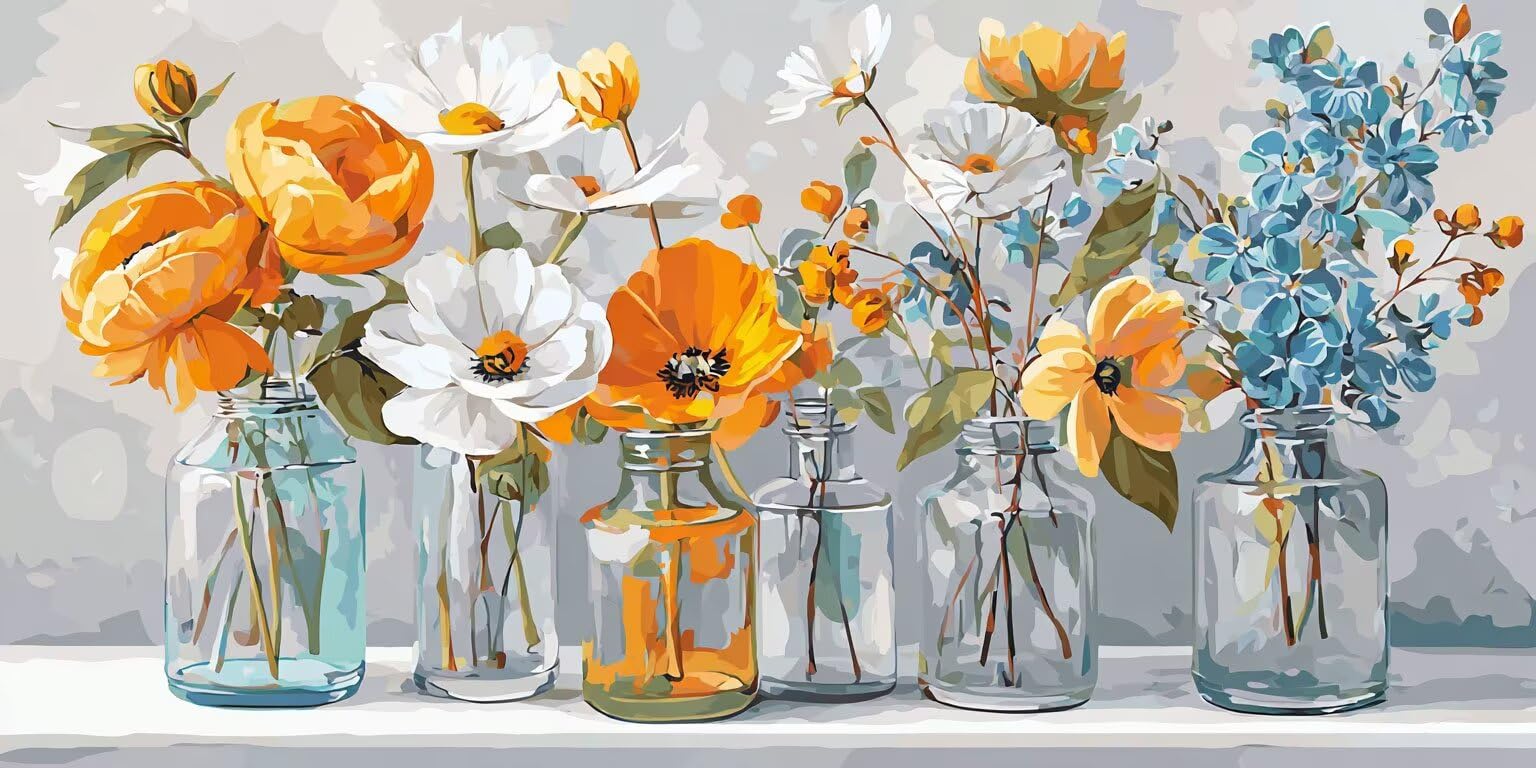 Pintar por Numeros Adultos, Plantas De JarróN, 70x90cm 7JGWX-228