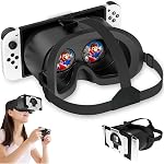 VR Headset for Nintendo Switch 1 & OLED Model, Switch VR Virtual Boy Glasses with Adjustable HD Lenses and Comfortable Head Strap, Labo VR Kit 3D Goggles for Switch Accessories (White&Blue)