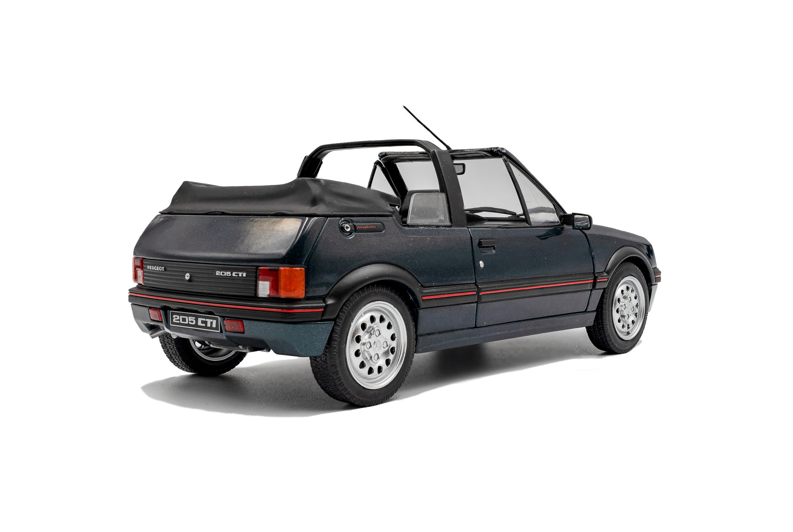 Solido Peugeot 205 CTI Roland-Garros Cabrio Diecast 1:18 Vert Métallique